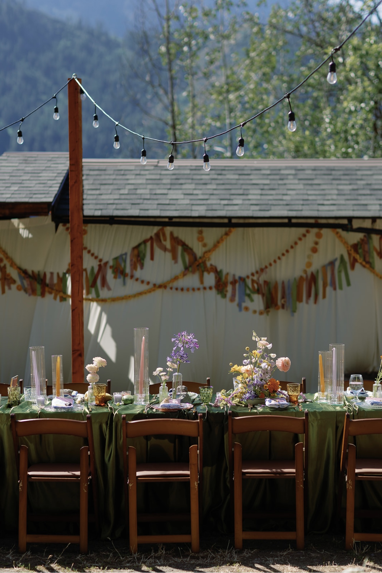 Weathered Fruitwood Folding Chair **Delivery Only** additional photo — NCW Event Rentals Eastern Washington