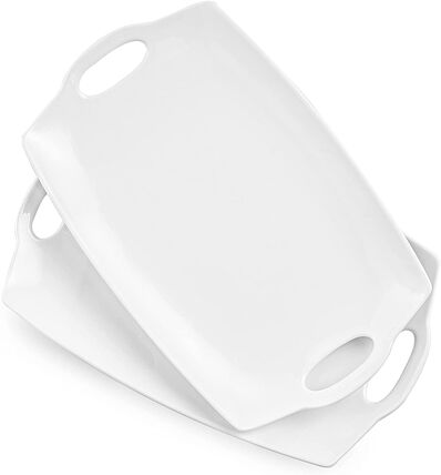 White porcelain serving platter rental