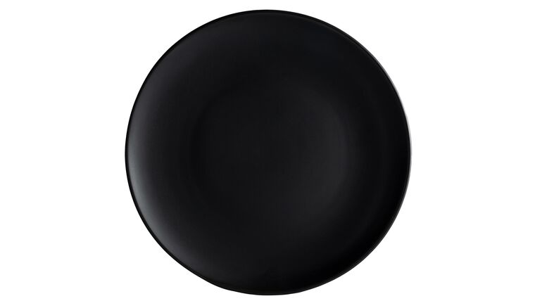 Matte black 10.5 inch dinner plate rental — event rental serving Yakima, Ellensburg and the Tri-Cities, Washington — Matte Black Dinner Plate 10.5" rental from NCW Event Rentals