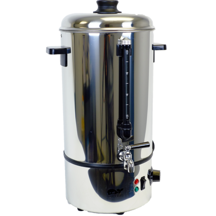 Large stainless coffee urn for event coffee service — tent, table and decor rentals for Eastern Washington events by NCW Event Rentals