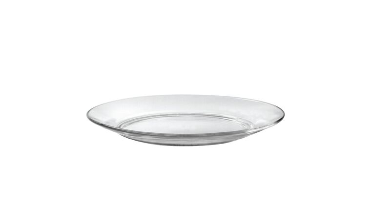 Clear glass 6.25 inch small plate rental — event rental inventory from NCW Event Rentals in Wenatchee, Washington